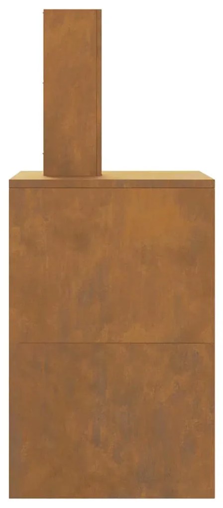 Fogueira com Chaminé 60x40x96 cm Aço Envelhecido