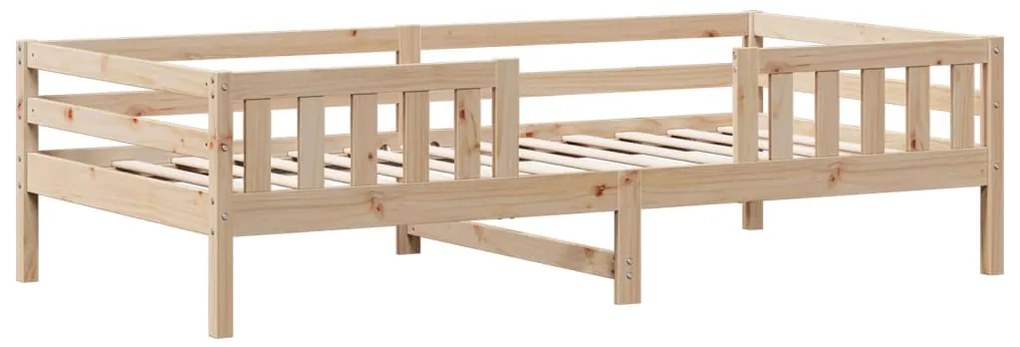 Estrutura de cama com telhado 75x190 cm madeira de pinho maciça