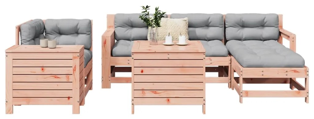 7 pcs conjunto sofás jardim madeira abeto-de-douglas