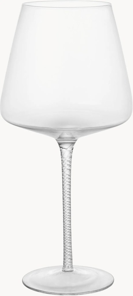 Copos de vinho tinto em vidro artesanais Bellevue, conjunto de 4