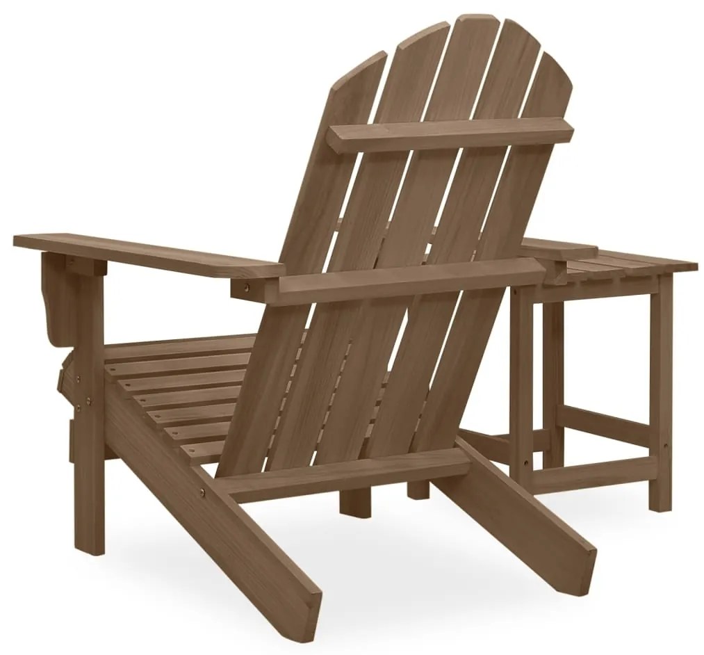 Cadeira de jardim Adirondack com mesa madeira de abeto castanho