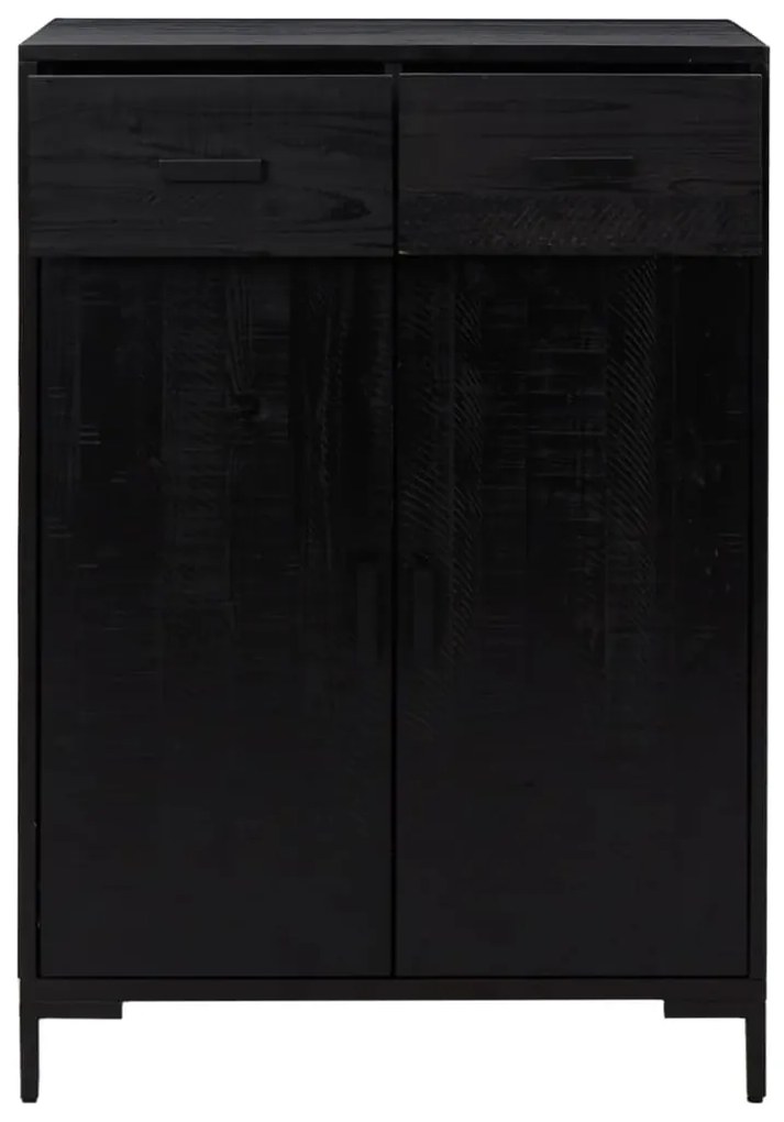 Sapateira 75x40x110 cm pinho maciço preto
