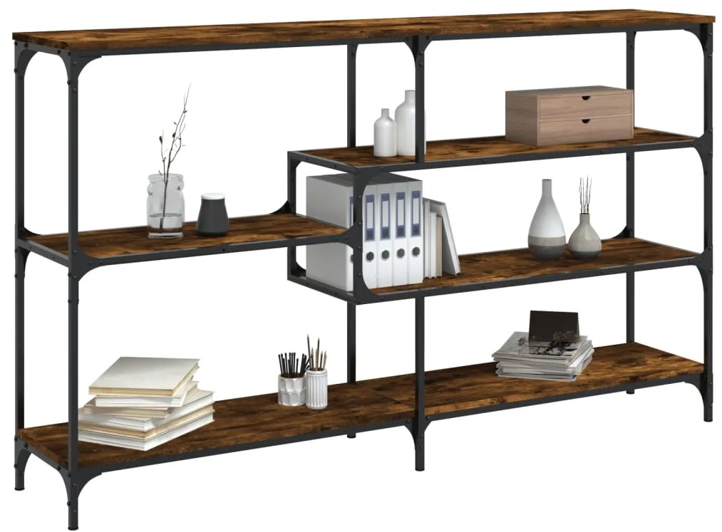 Mesa consola 160x32x95 cm derivados de madeira carvalho fumado