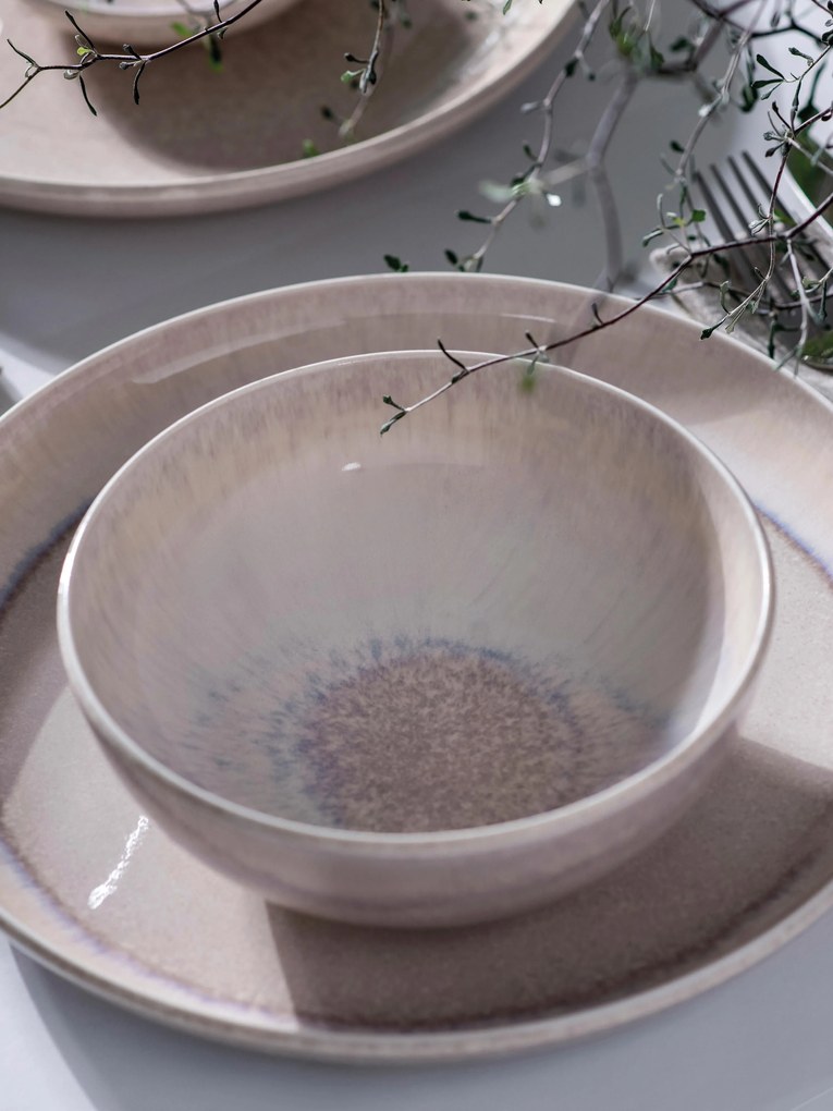 Conjunto de pequeno-almoço em porcelana Perlmutt Sand, 2 pessoas (6 uni.)