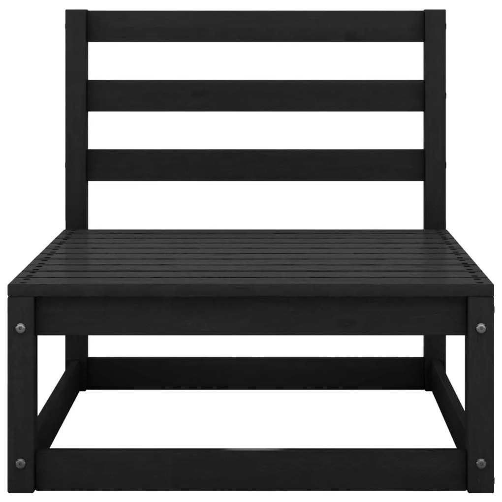 3 pcs conjunto lounge de jardim pinho maciço preto