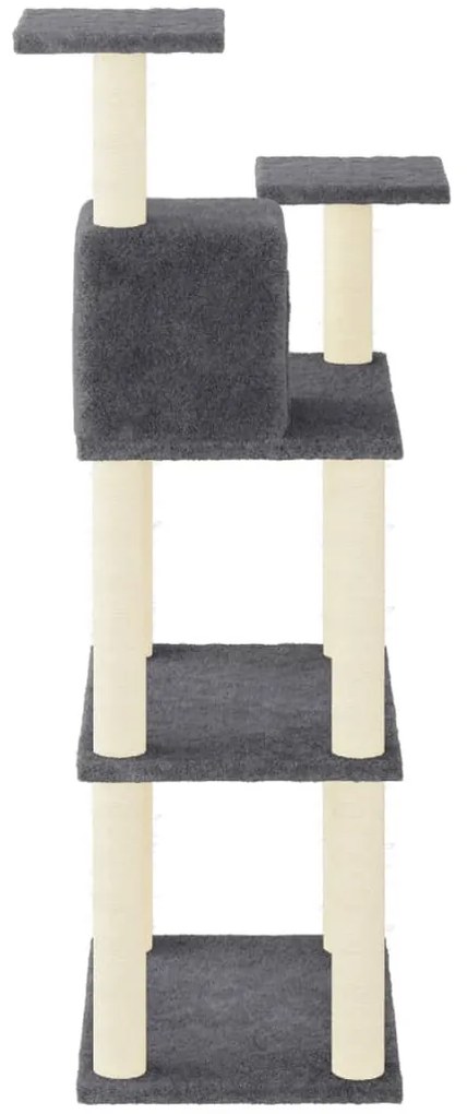 Árvore p/ gatos postes arranhadores sisal 118,5 cm cinza-escuro