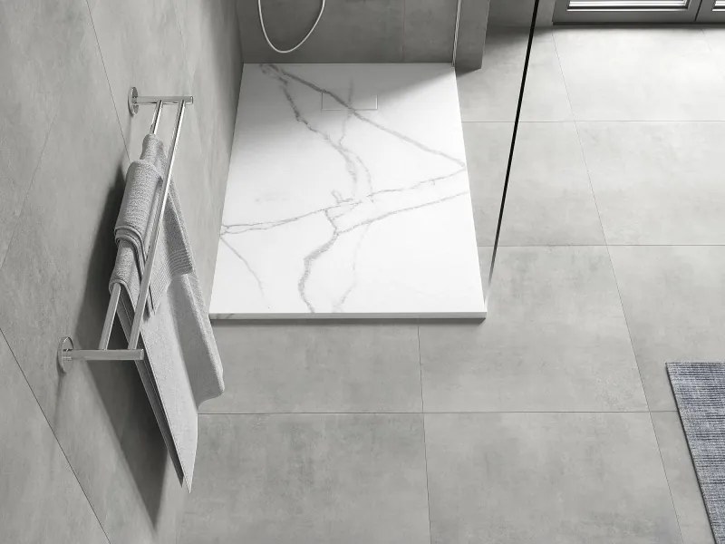 Mexen Hugo base de duche retangular SMC 100 x 80 cm, pedra branca - 42158010