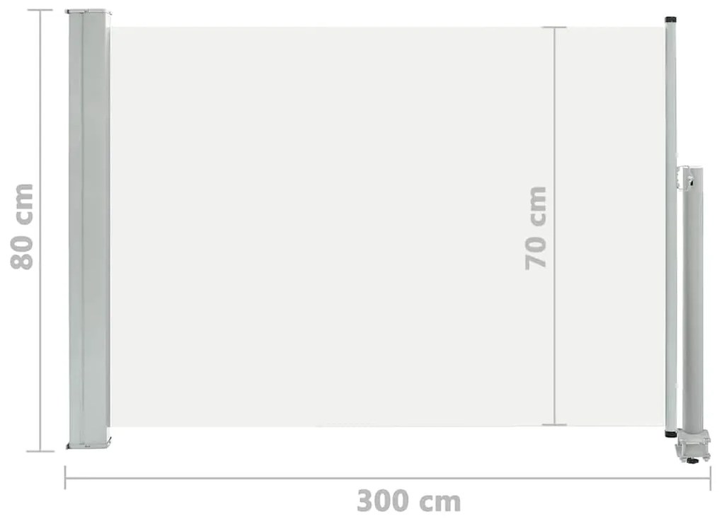 Toldo lateral retrátil para pátio 80x300 cm creme