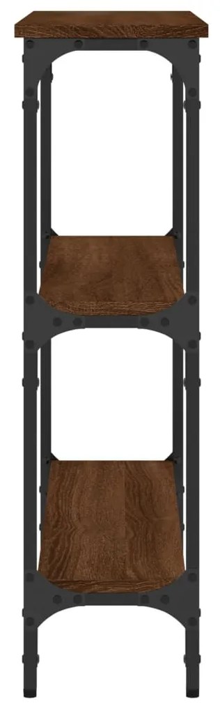Mesa consola 75x22,5x75 cm derivados madeira carvalho castanho