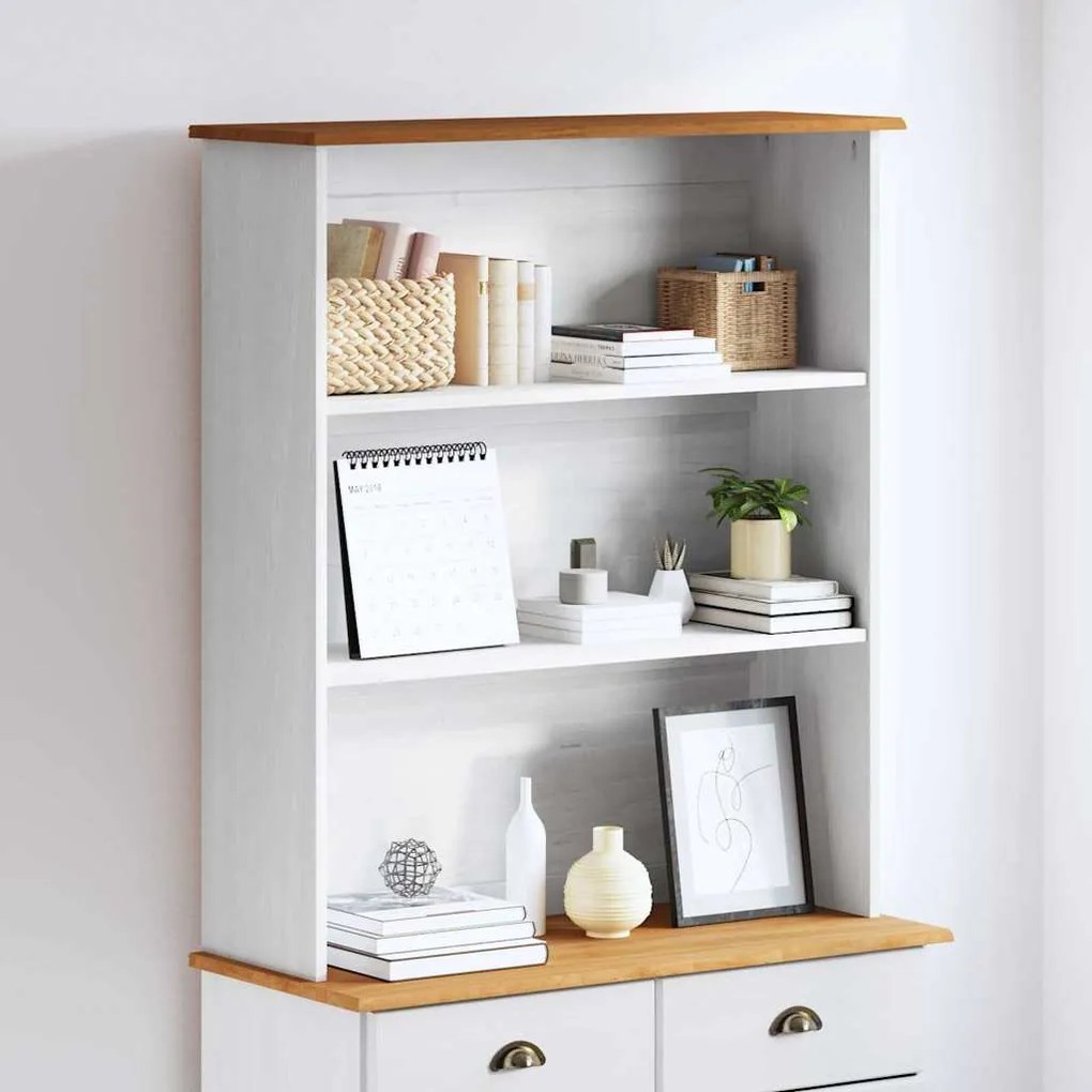 vidaXL Hutch Branco 91 x 30 x 104 cm Madeira de pinho maciça