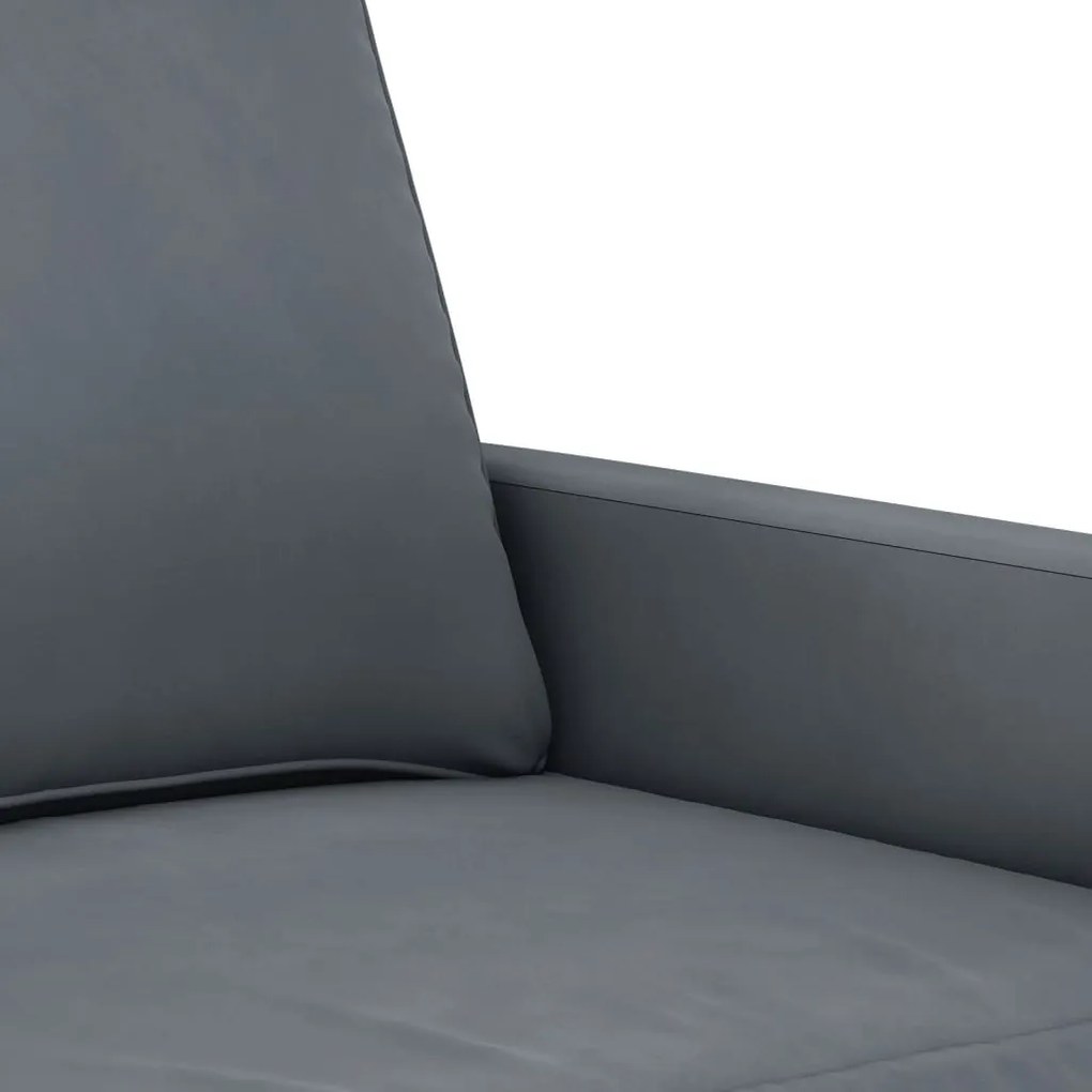 4 pcs conjunto de sofás veludo cinzento-escuro