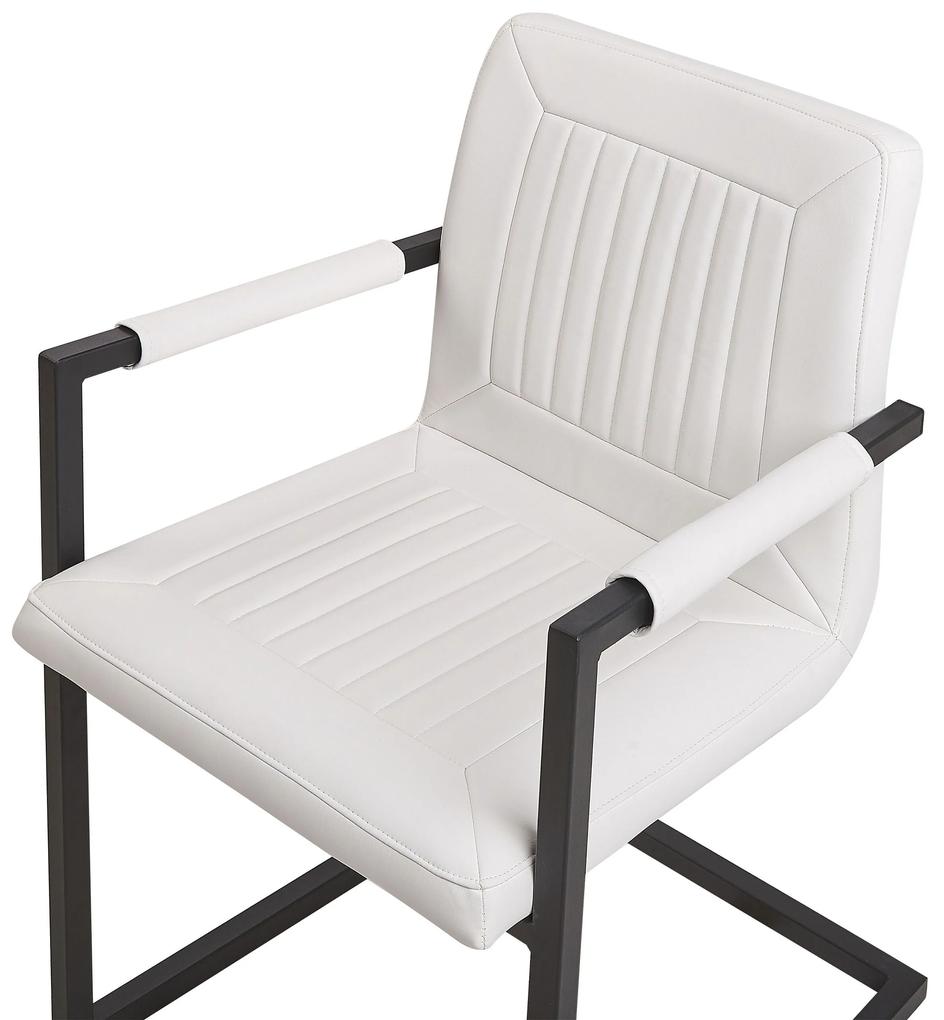 Conjunto de 2 cadeiras de jantar em pele sintética branco creme BRANDOL Beliani