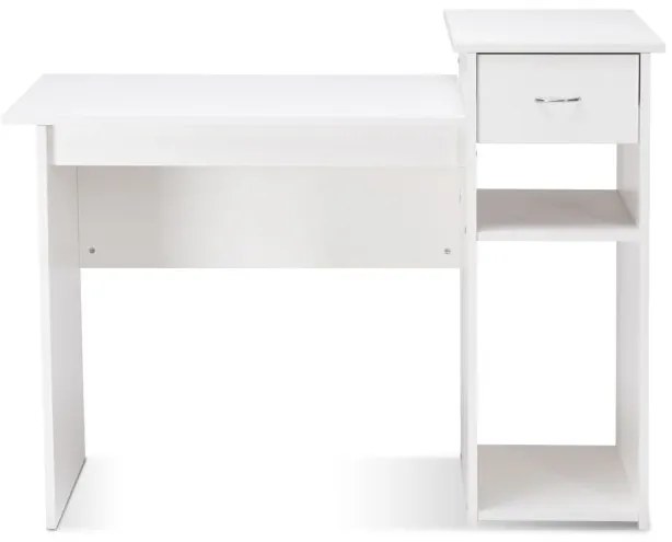 Secretária de computador com Gaveta e estante 108 x 50 x 82 cm Branco