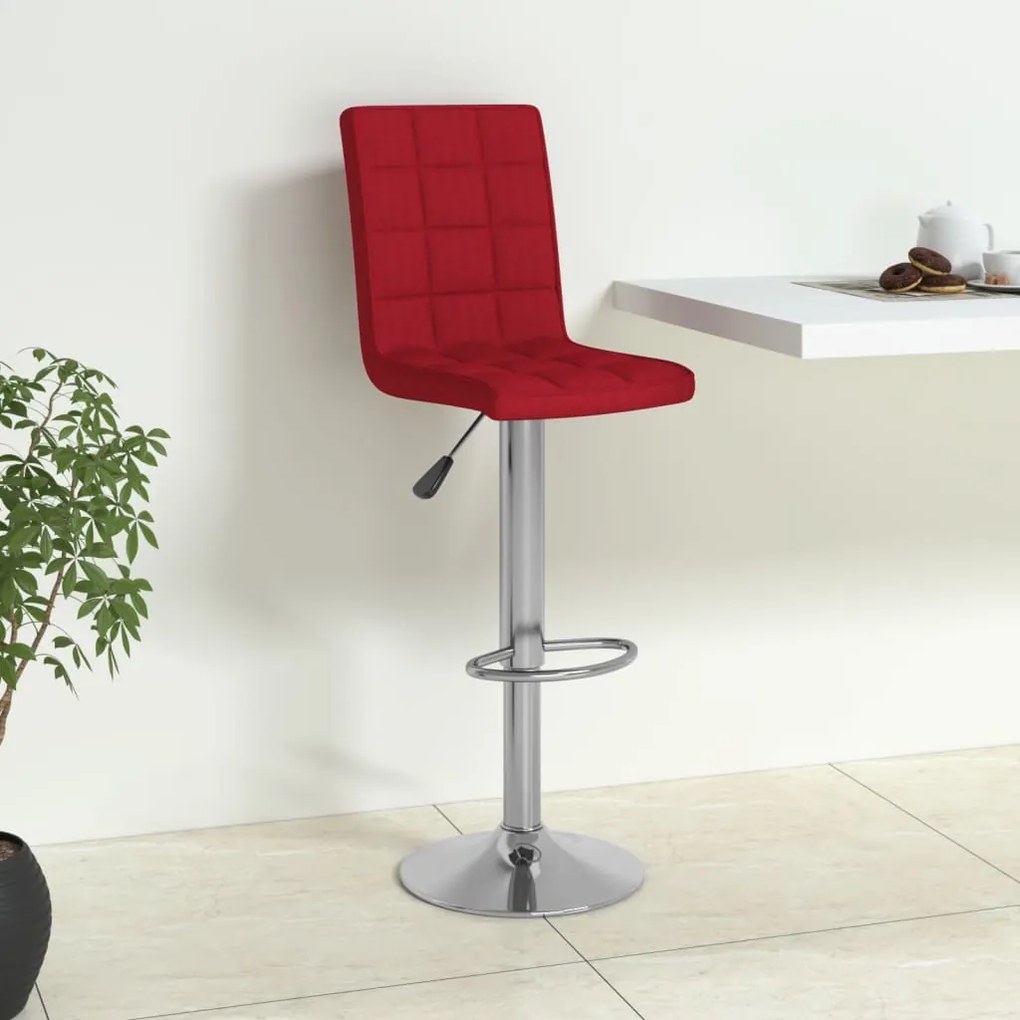 vidaXL Banco de bar tecido vermelho tinto