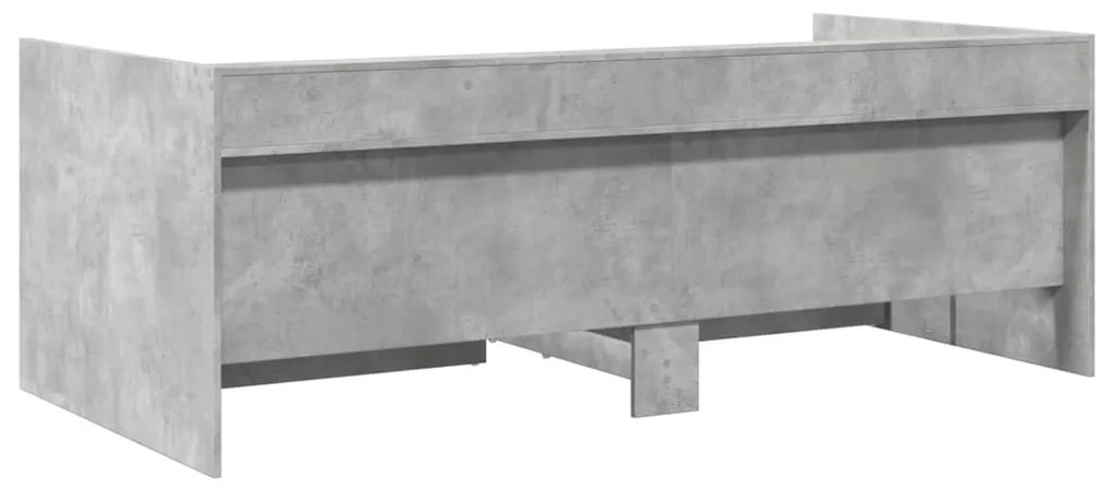Sofá-cama com gavetas sem colchão 90x190 cm cinzento cimento
