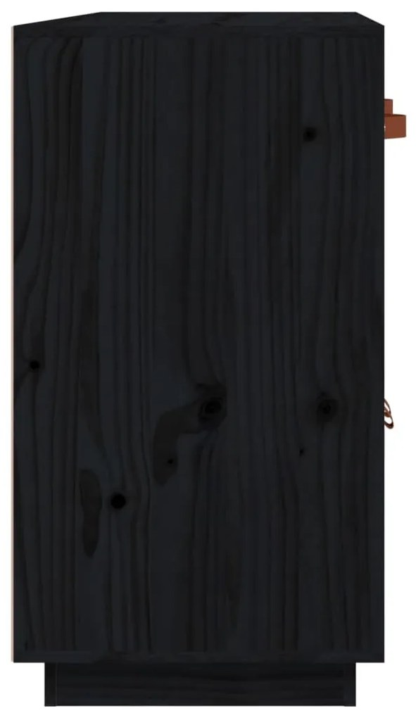 Aparador 98,5x40x75 cm madeira de pinho maciça preto