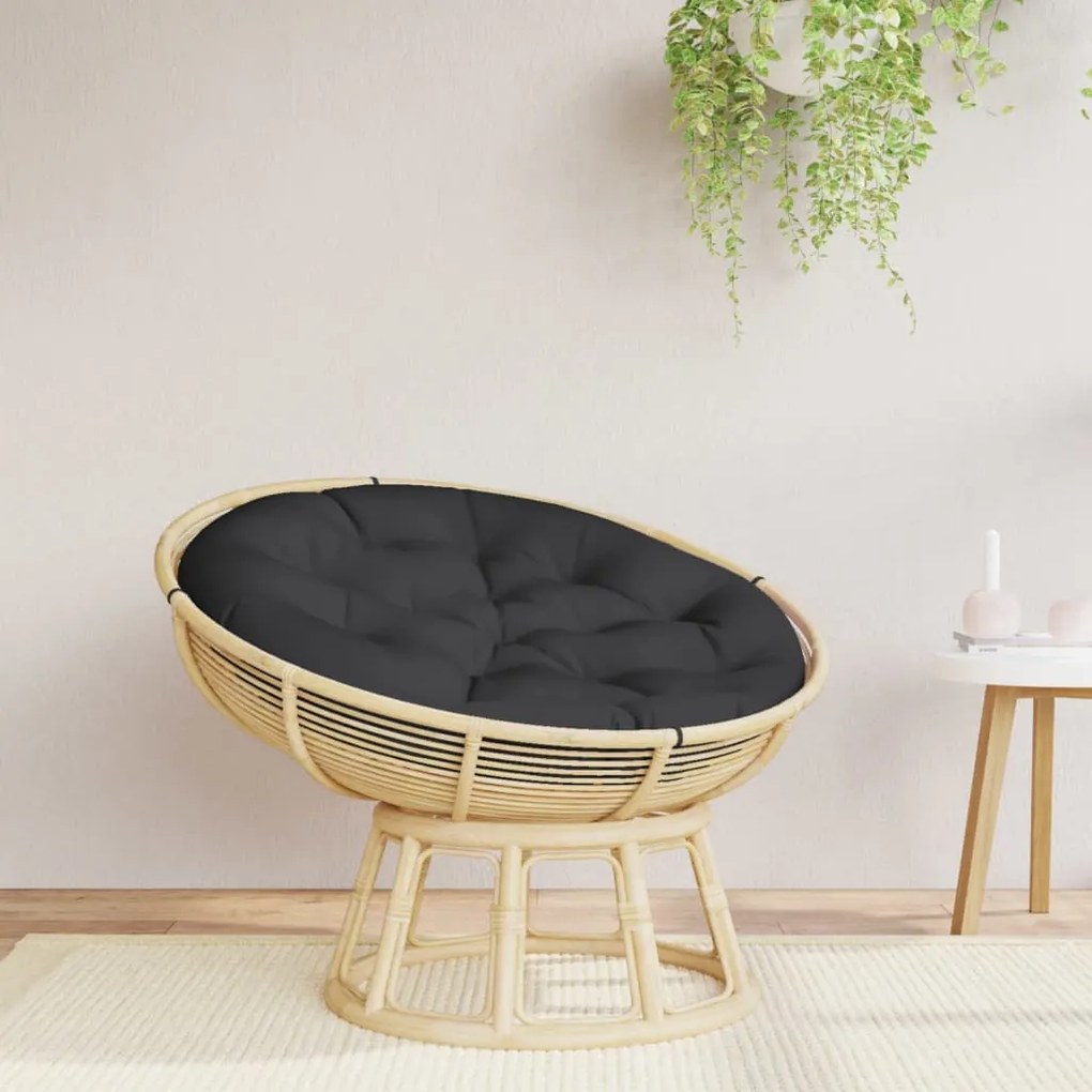 vidaXL Almofadão redondo Ø 100 x11 cm tecido oxford preto