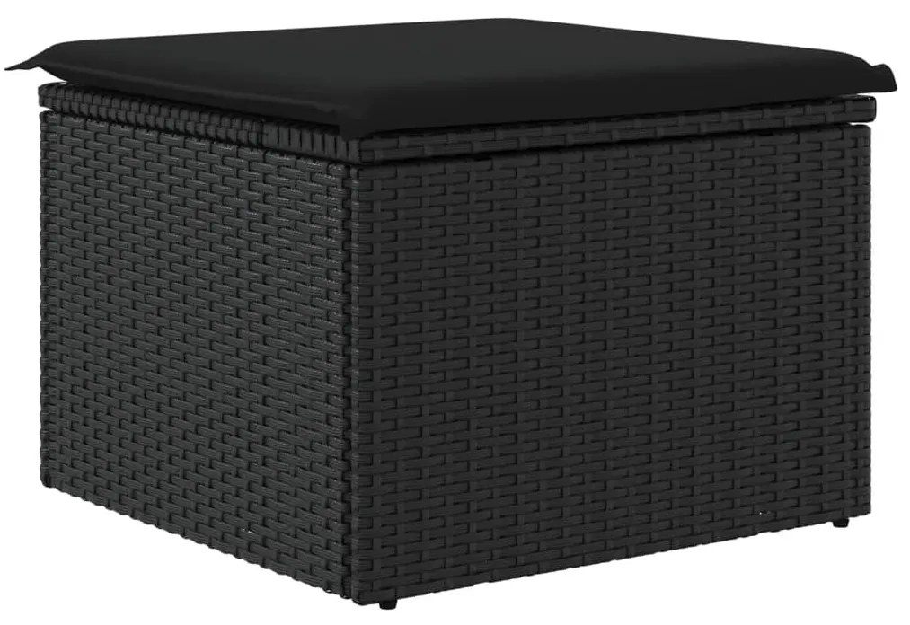 Banco de jardim com almofadão 55x55x37 cm vime PE preto