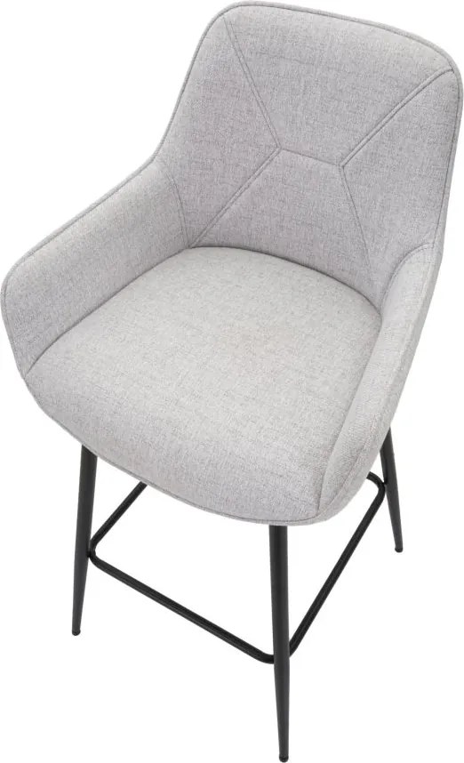 CONJUNTO DE 2 BANCOS DE BAR 55X55X109 CM CINZENTO E PRETO