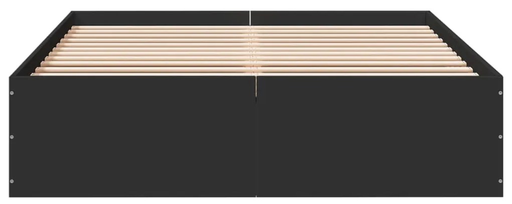 Estrutura de cama 135x190 cm derivados de madeira preto