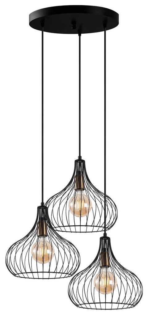 Candeeiro de Teto Teldamla – Preto Antigo – 47 x 47 x 120 cm