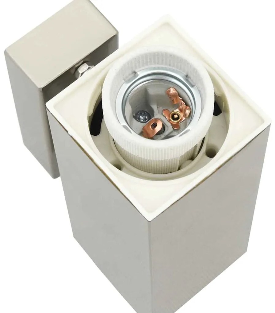 Luminárias de Parede Externas 2 pcs Prateado Aço Inoxidável IP44