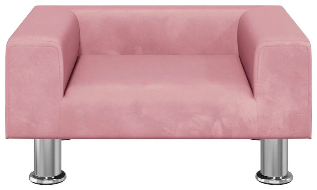 Cama para cães 50x40x26,5 cm veludo rosa