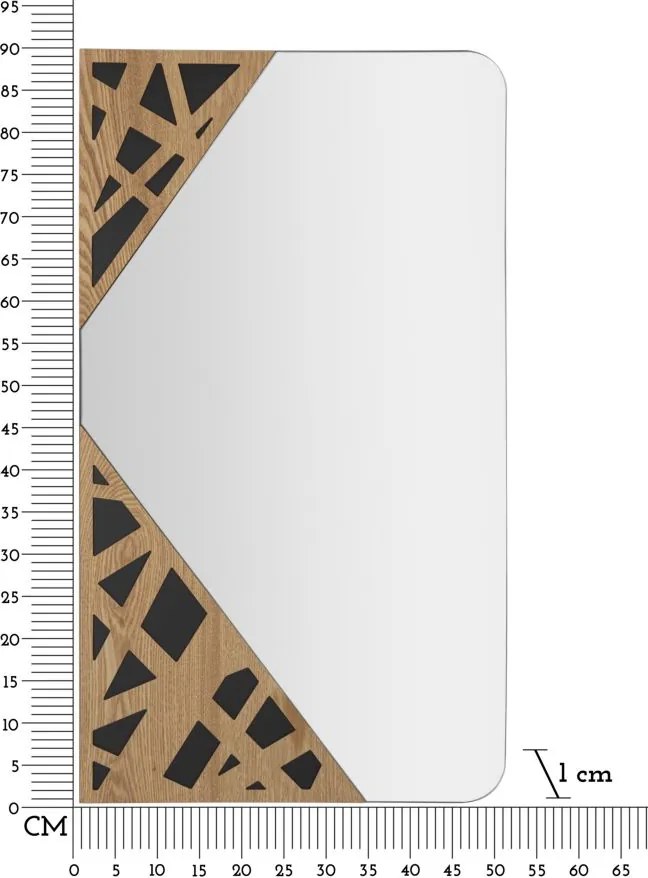 ESPELHO DE PAREDE ANGULAR 50X1X90 CM MULTICOLORIDO
