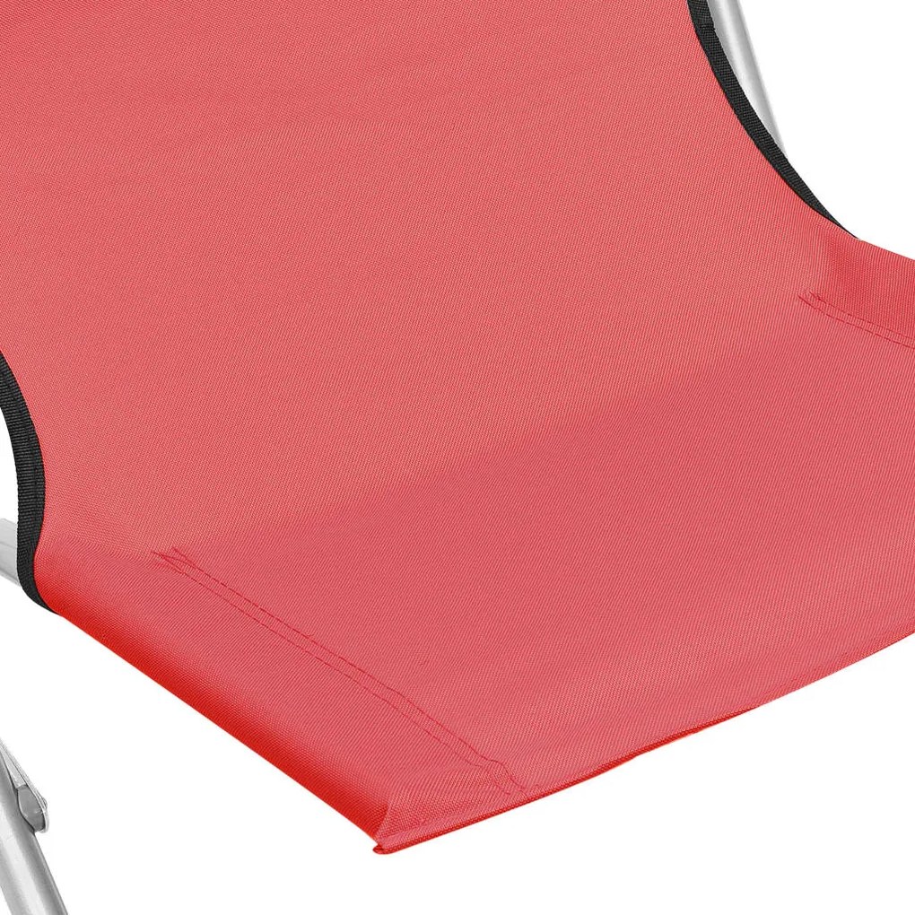 Cadeiras de praia dobráveis 2 pcs tecido vermelho