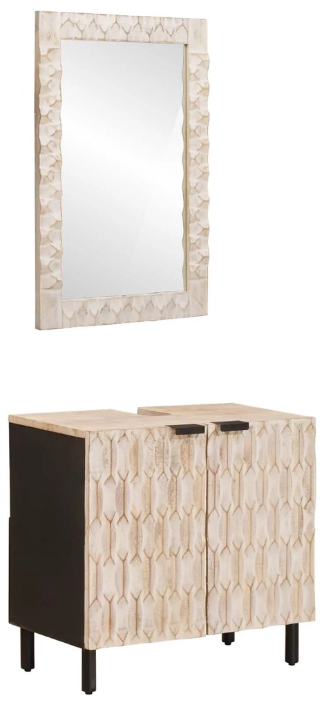 vidaXL Conjuntos de Banheiro com porta Acabamento em Wash Branco