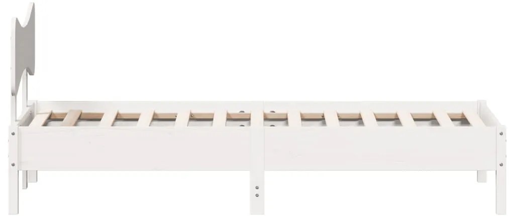 Cama sem colchão 75x190 cm madeira de pinho maciça branco