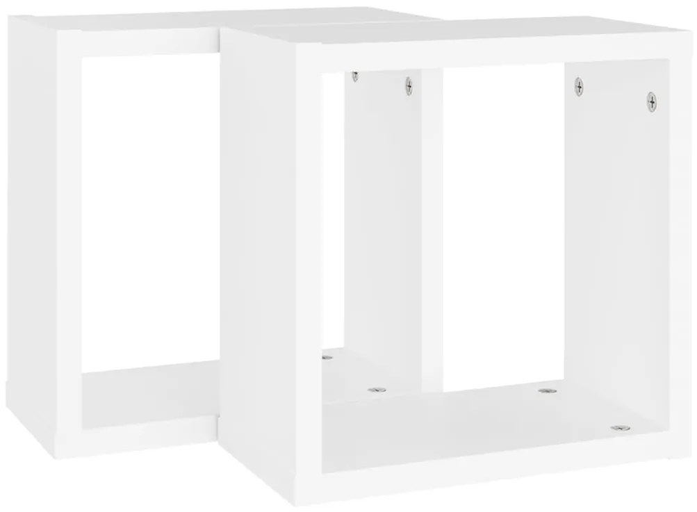 Prateleiras de parede em forma de cubo 2 pcs 30x15x30cm branco