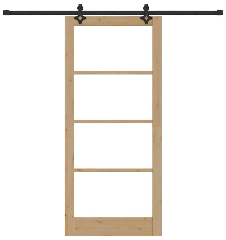 Porta Deslizante vidaXL com Conjunto de Ferragens 93x211 cm de Madeira