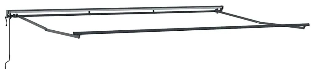 Toldo Retrátil Manual Branco 500x300 cm Tecido e Alumínio