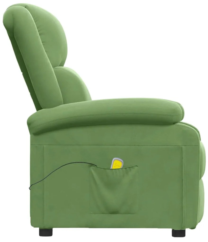 Poltrona de massagens veludo verde-claro