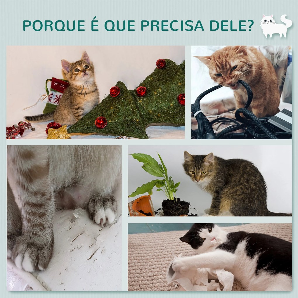 PawHut Árvore para Gatos de Parede com 3 Plataformas Almofada Removíve