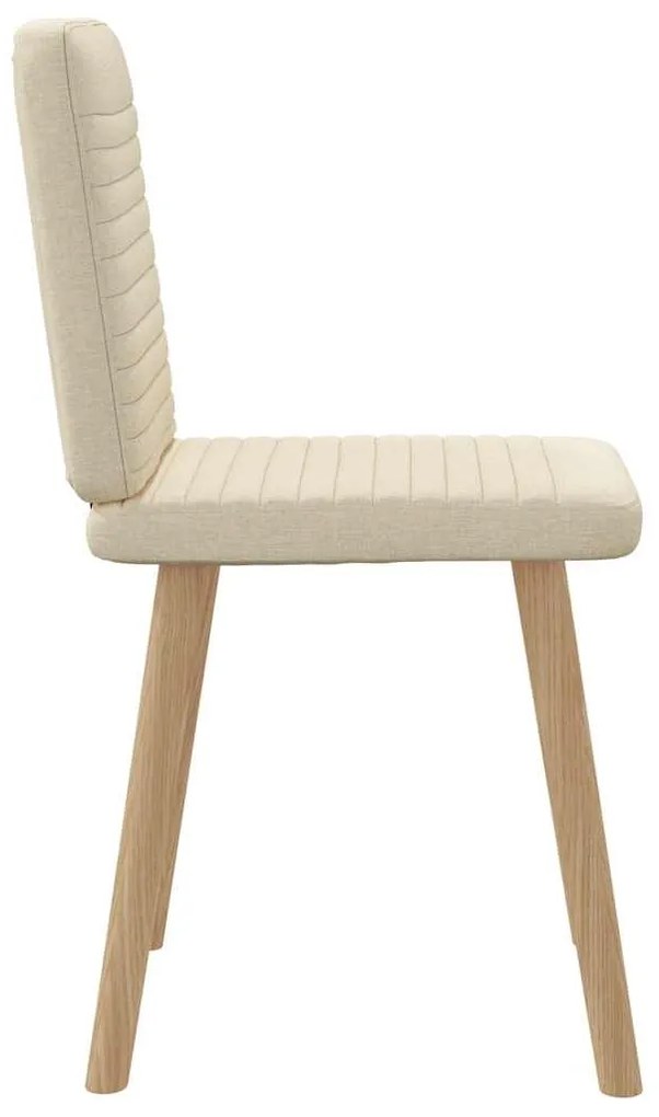 Cadeiras de jantar 2 pcs tecido cor creme