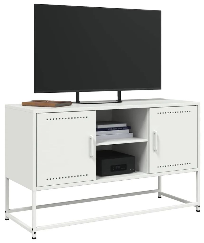 Móvel de TV 100,5x39x60,5 cm aço branco