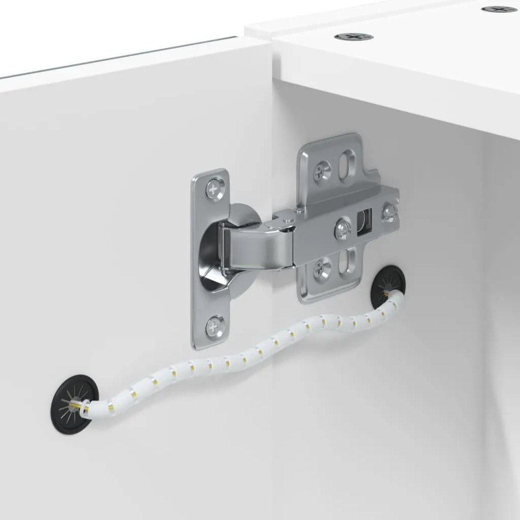 Armário espelhado p/ casa de banho c/ LEDs 45x13x52 cm branco