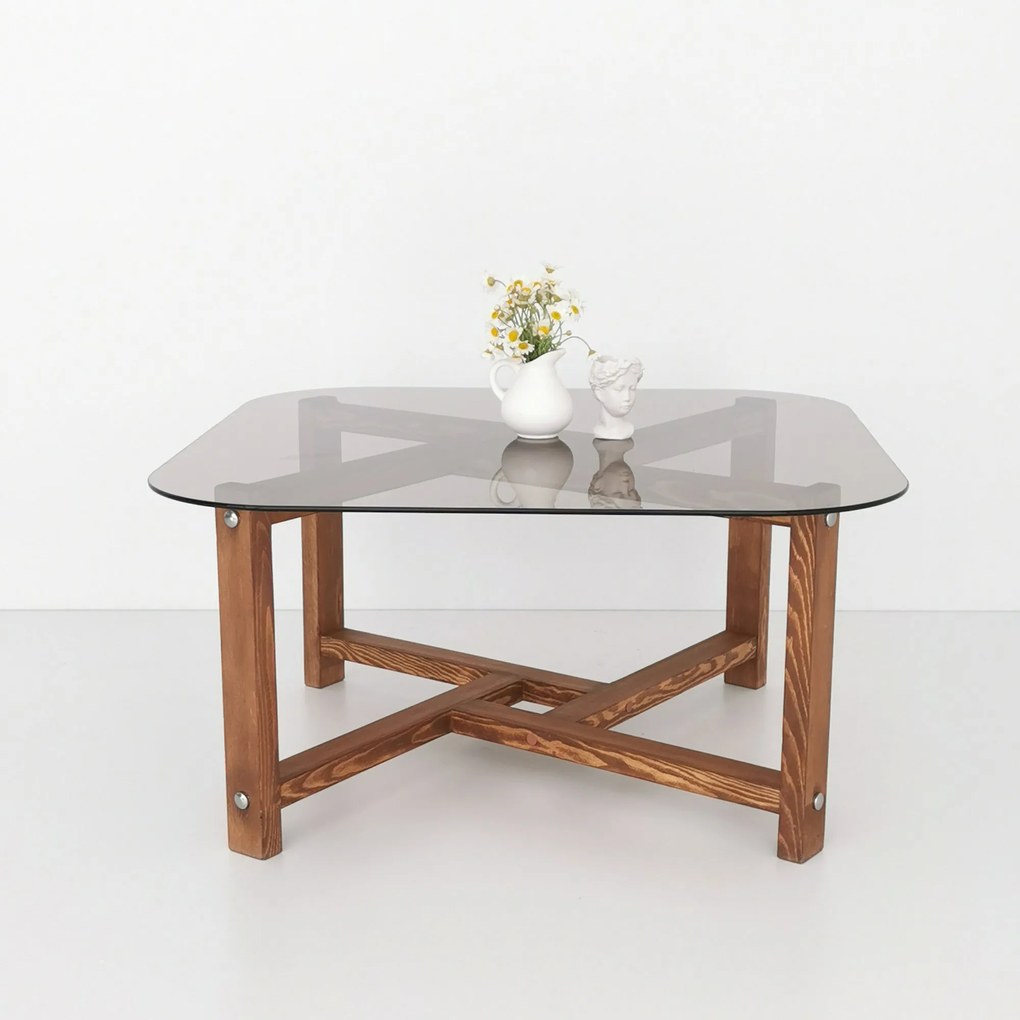 Mesa de Café Zen - Cor Carvalho - 80x40x80cm