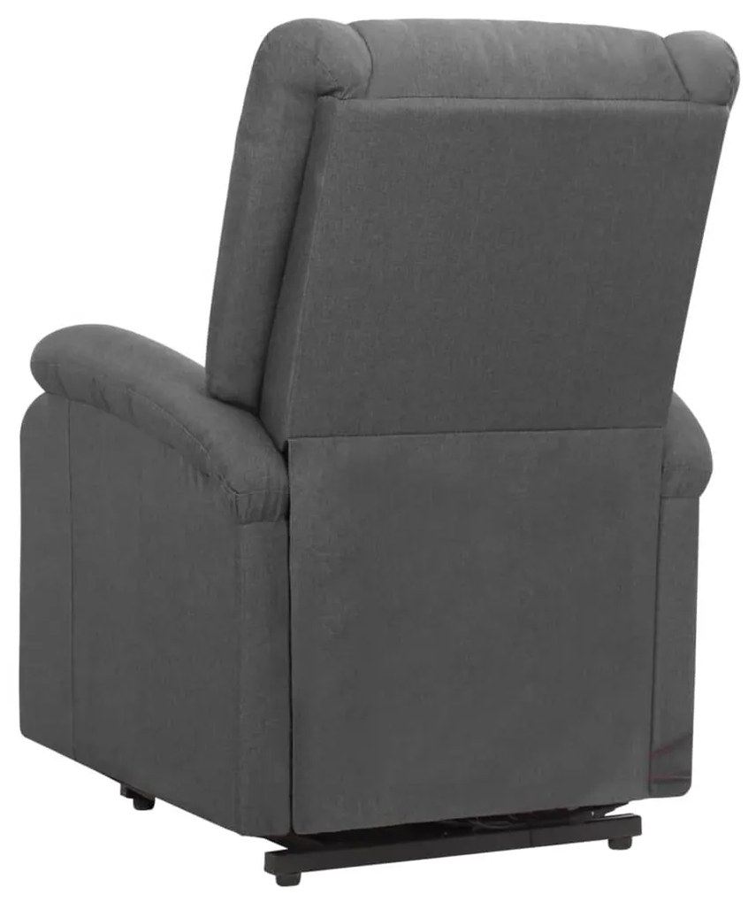 Poltrona de massagens elevatória tecido cinzento-escuro