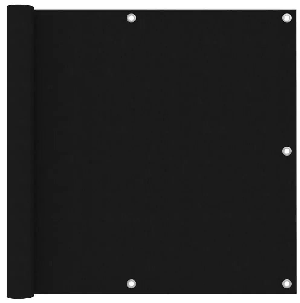vidaXL Tela de varanda 90x400 cm tecido Oxford preto