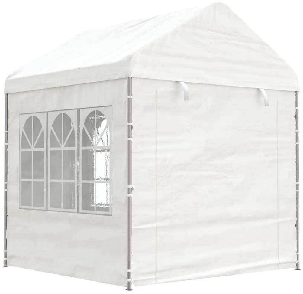 Gazebo com telhado 20,07x2,28x2,69 m polietileno branco