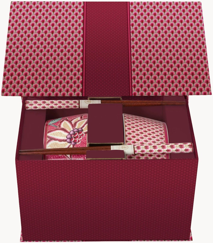 Conjunto de loiça para noodles Oriental Flower, 2 pessoas, conjunto de 4