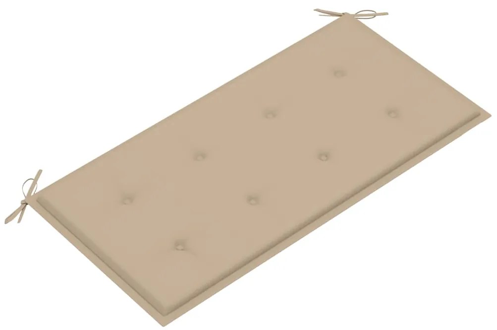 Banco de jardim c/ almofadão bege 112 cm teca maciça