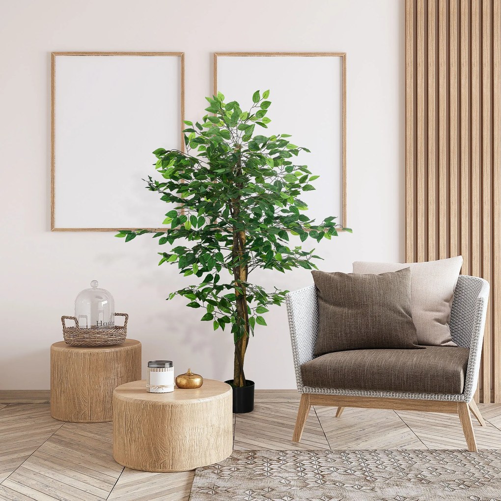 Planta Figueira Artificial com Tronco Realista 150 cm Planta Artificia