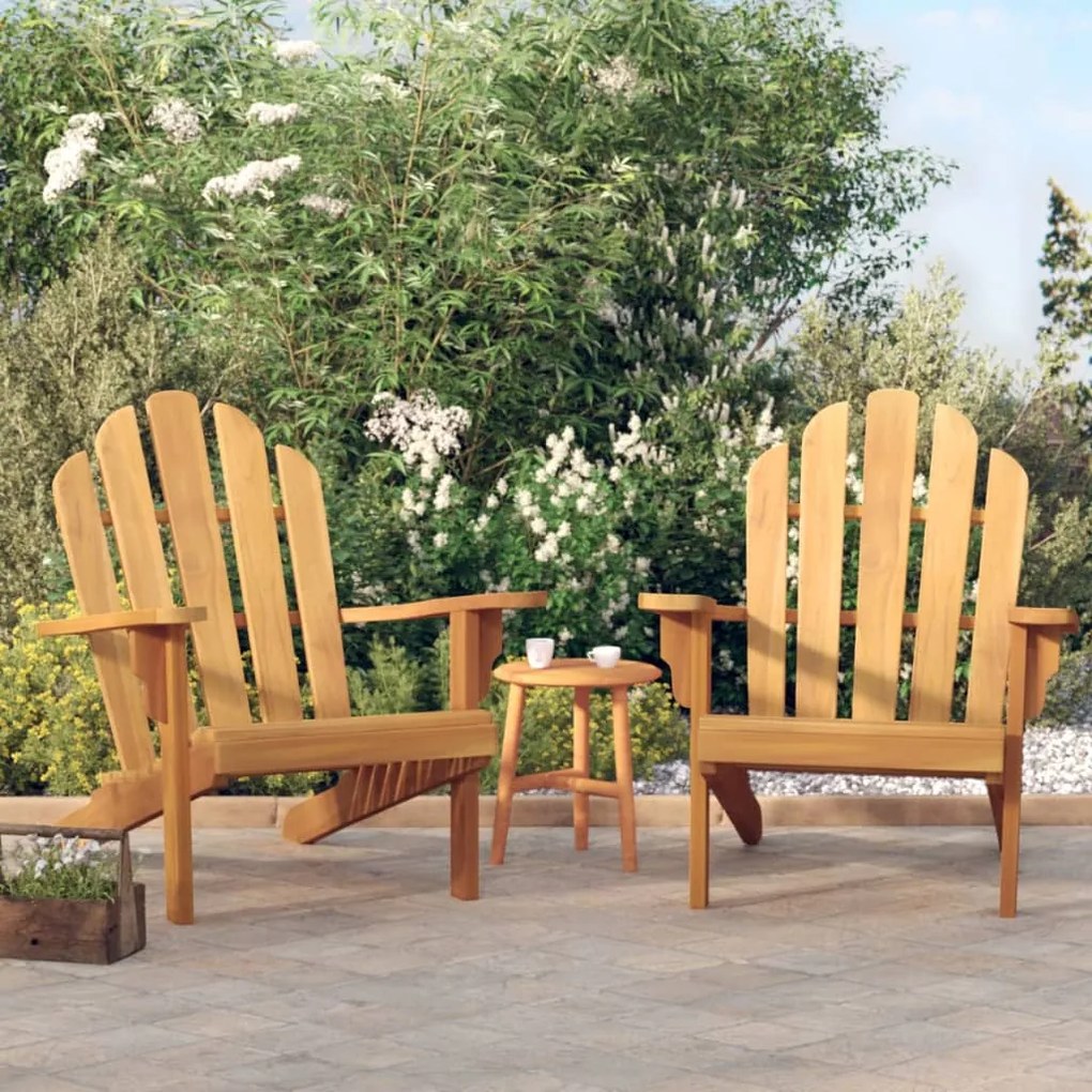 vidaXL Cadeiras de jardim Adirondack 2 pcs 79x95x92 cm teca maciça