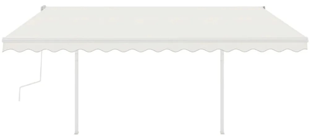 Toldo retrátil manual com postes 4,5x3 m cor creme