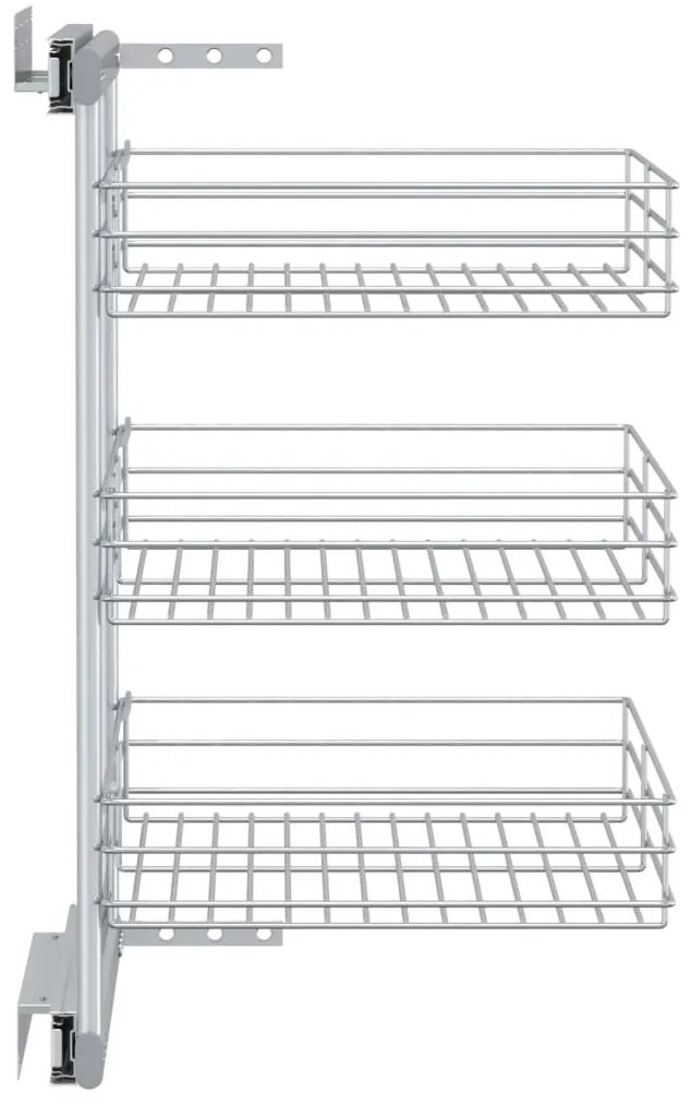 Unidade cestos arame para cozinha 3 pcs 47x35x56 cm prateado