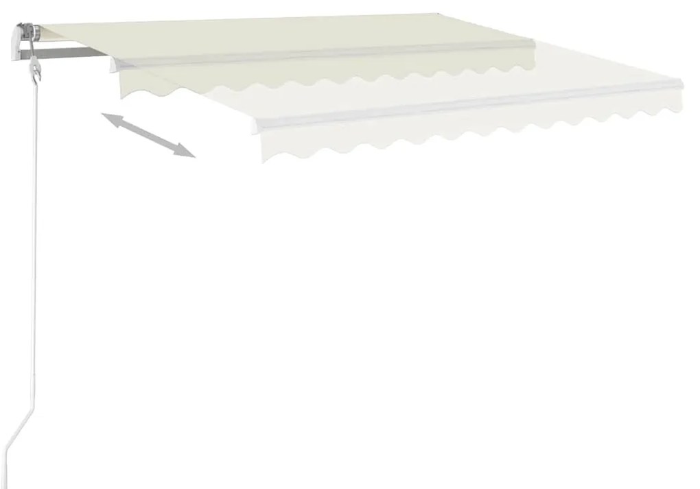 Toldo retrátil automático com postes 4x3 m cor creme